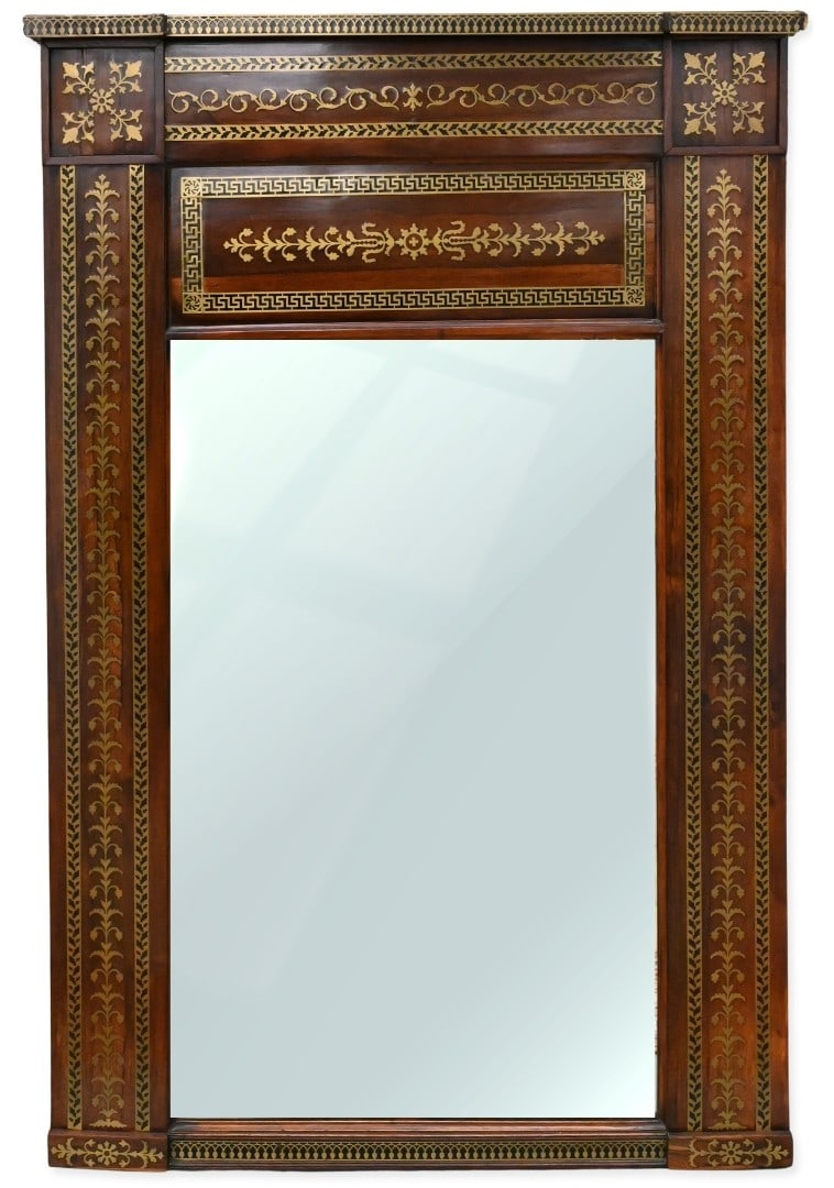 Regency Brass-Inlaid Mirror (19th Century) (1 of 6)