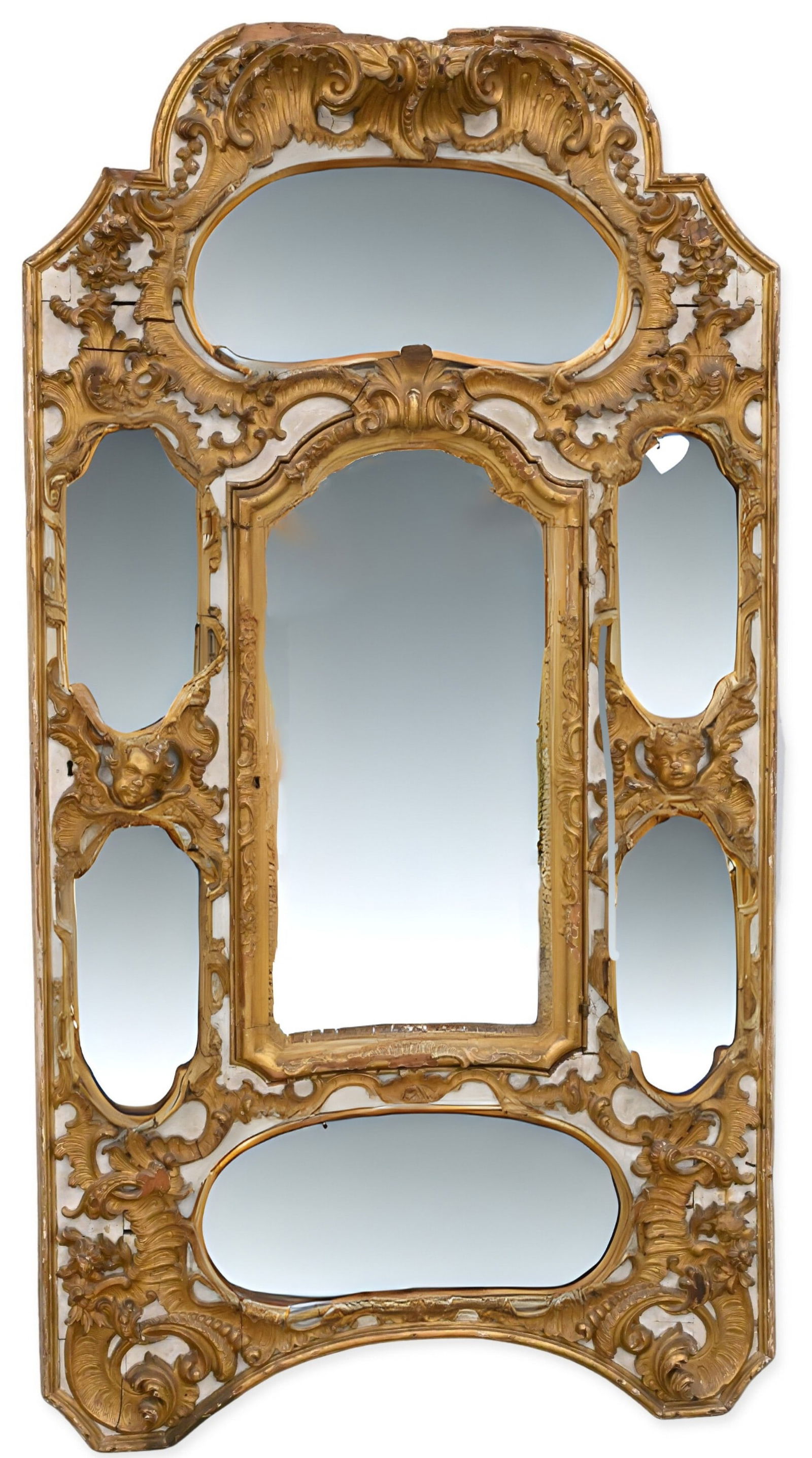 Monumental Continental Rococo-Style Giltwood Mirror (1 of 9)