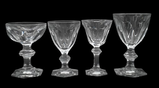 48 Piece Baccarat Crystal Glass in Harcourt Pattern