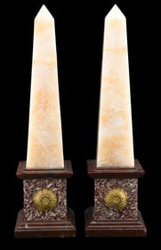 Pair of Italian Marble Grand Tour Obelisks