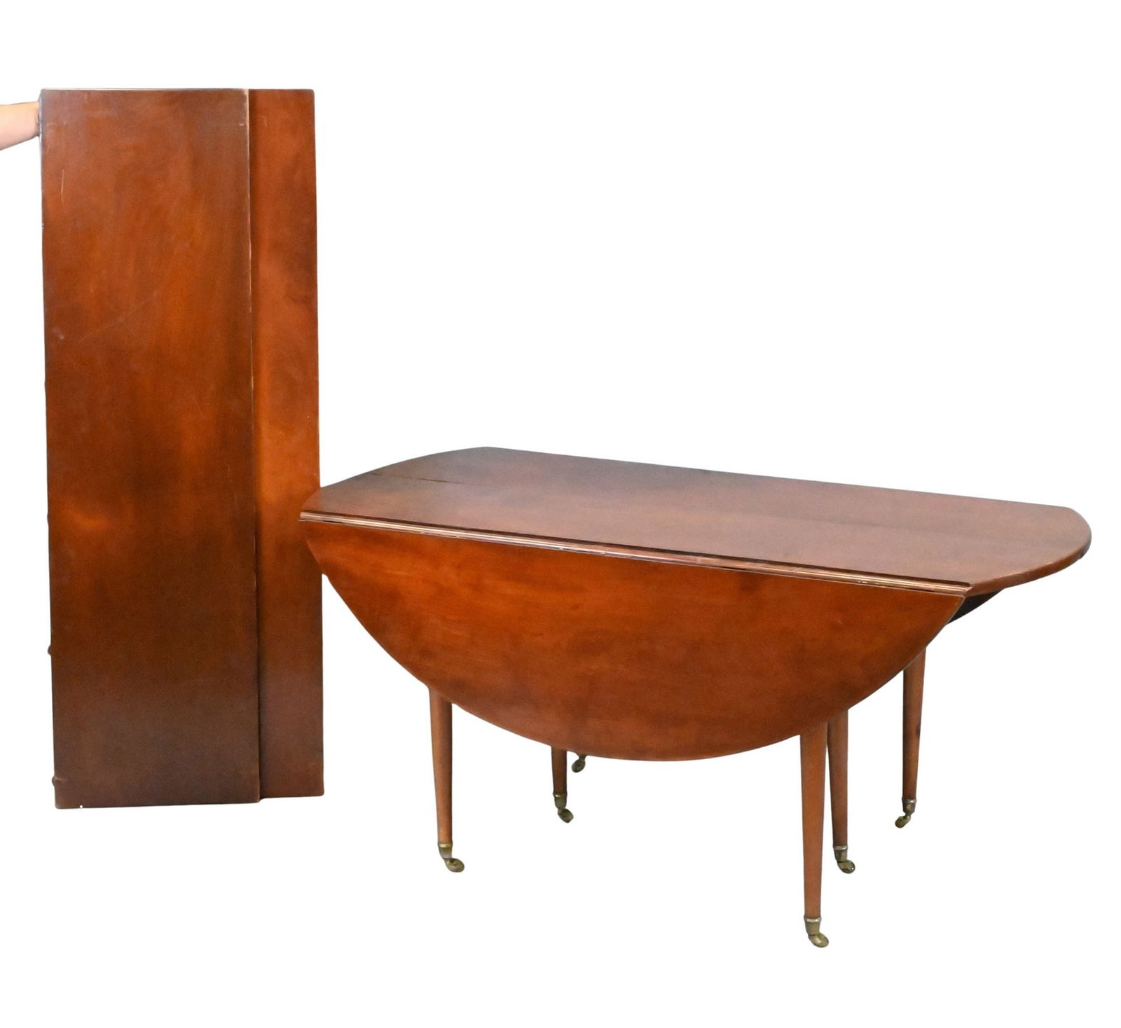 In the Manner of Maison Jansen Mahogany Drop-Leaf Dining Table with Two Leaves (1 of 6)