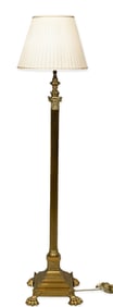 English Neoclassical Brass Floor Lamp