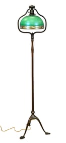 Tiffany Studios and Steuben "Intarsia" Shade Floor Lamp