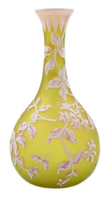 Thomas Webb & Sons for Tiffany & Co. Cameo Glass Vase with Honeysuckle