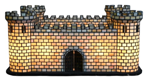 Caramel Glass and Leaded Castle Light by Tom Guerrette