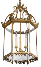 Regency Brass Hexagonal Hall Lantern