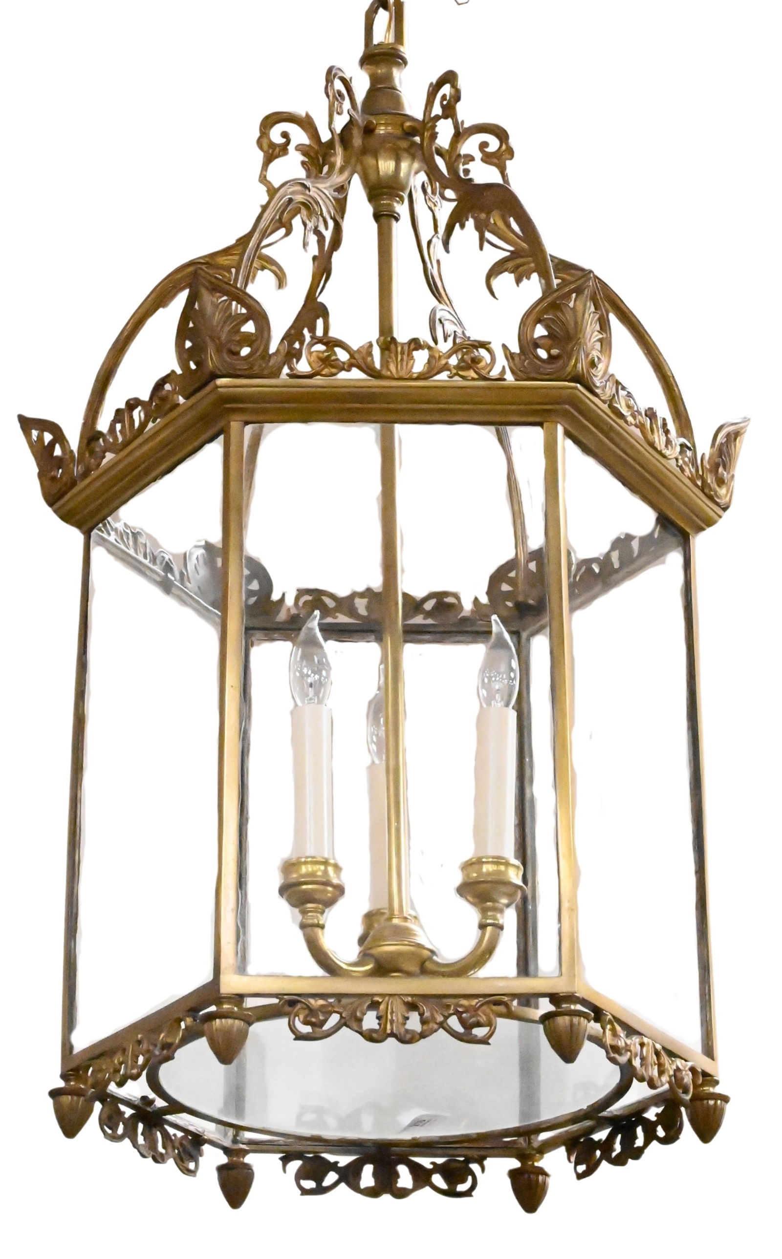 Regency Brass Hexagonal Hall Lantern (1 of 6)