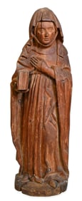 Tyrolean Pine Wood Figure of a Female Saint, 16th Century