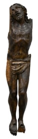 German Gothic "Corpus Christi" Wood Carving Fragment, 15th Century
