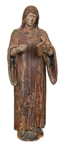 German Linden Wood Figure of Saint Elizabeth, 16th Century