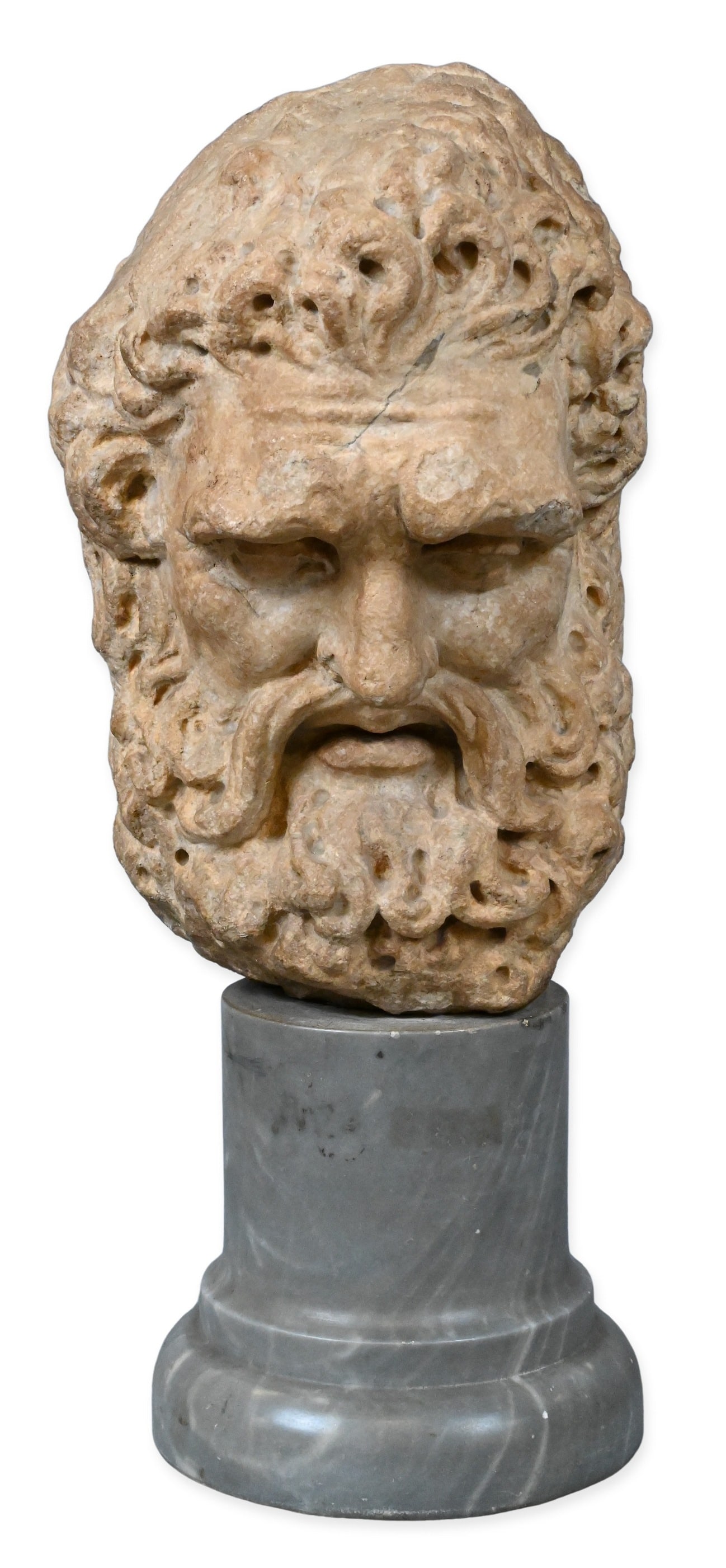 Carved Marble Head of a Bearded Man (“Farnese Hercules” Type) (1 of 6)