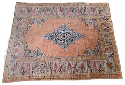 Silk Tabriz Oriental Throw Rug