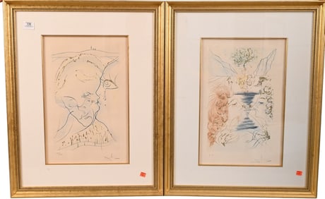 Two: Salvador Dali (Spanish 1904-1989) From Song of Songs of King Solomon Suite