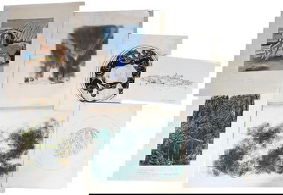 Group of Eight Unframed Artwork Pieces
