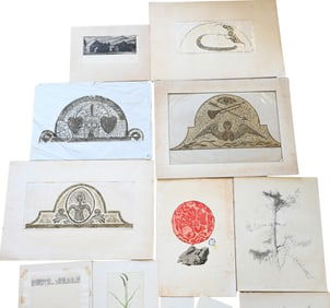 Group of Ten Unframed Lithographs