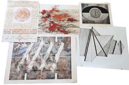 Five Contemporary Embossed Etchings