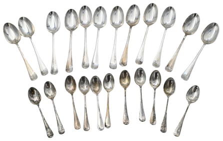 23 English Sterling Silver Spoons