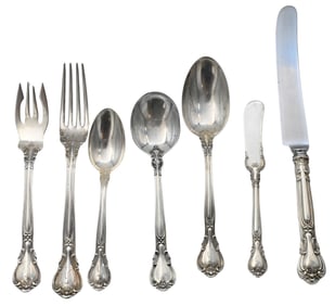 70 Piece Gorham Sterling Silver Flatware Set in Chantilly Pattern