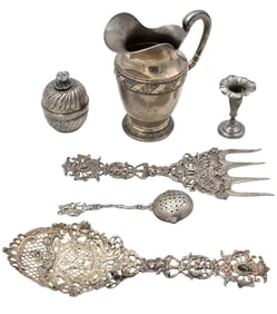 Six Piece 800 German Silver Group