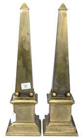 Pair of Grand Tour Style Brass Obelisks