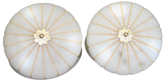 Pair of Alabaster Ceilings Lights
