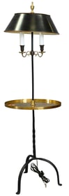 Fortuny Wrought-Iron and Brass Floor Lamp