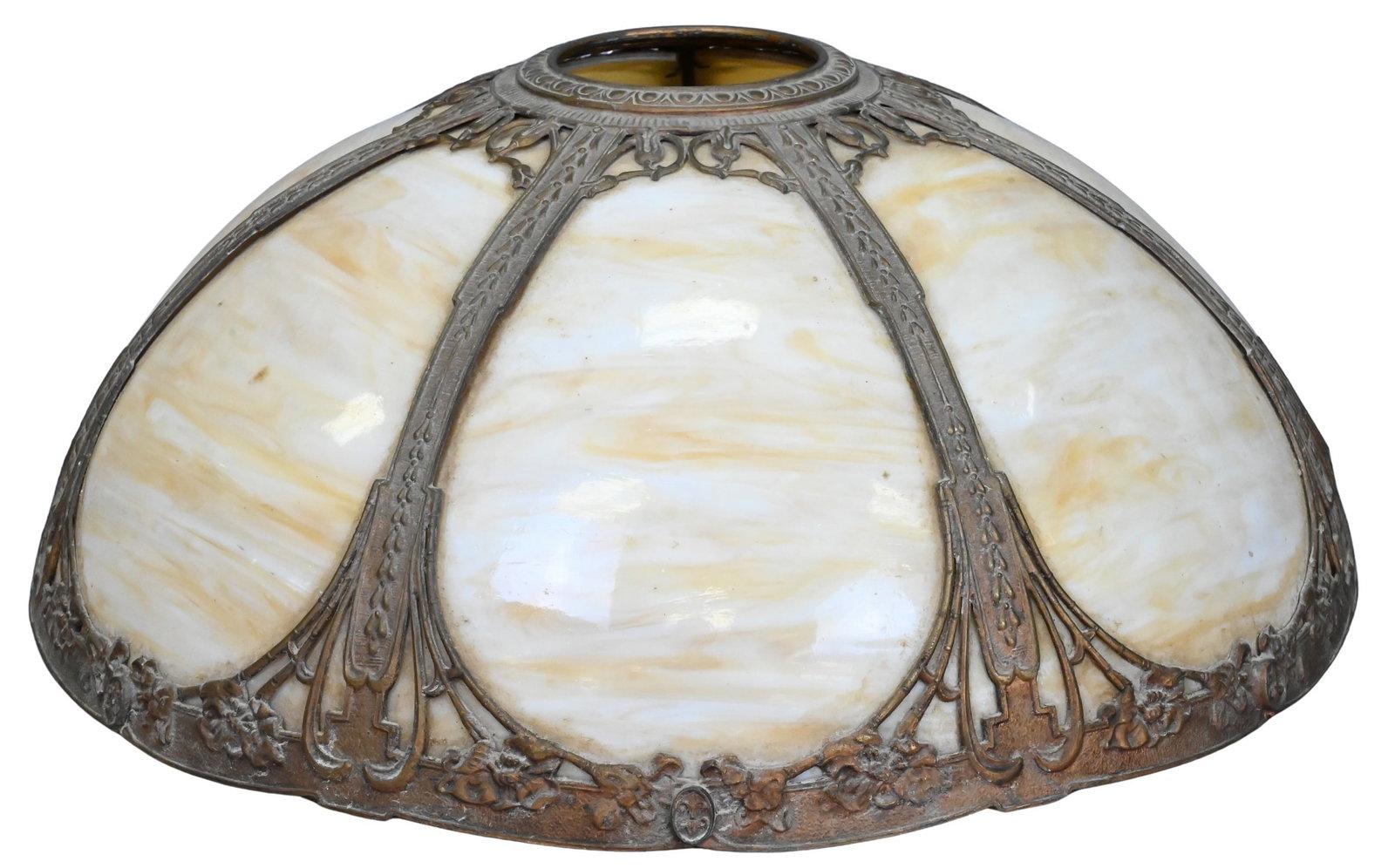 Bradley and Hubbard Slag Glass Panel Lamp Shade (1 of 4)