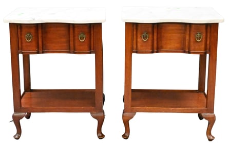 Pair of Fineberg Custom Mahogany Bedside Tables