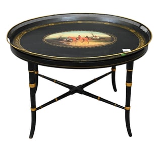Oval Tole Tray Top Table