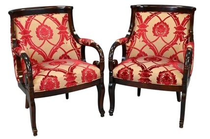 Pair of Contemporary Library Style Armchairs