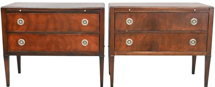 Pair of Contemporary Two Door Chests with Slide