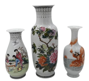 Three Chinese Republic Style Vases