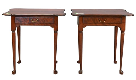 Pair of Cherry Bench-made Queen Anne Style Stands