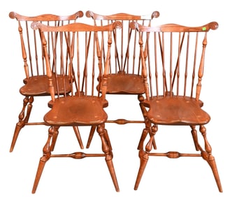Set of Four Benchmade Windsor Style Side Chairs
