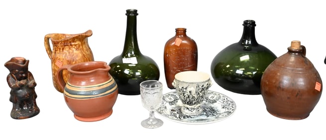 Small Glass and Stoneware Grouping