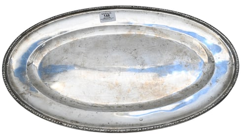 Large Austrian 800 Silver Oval Tray