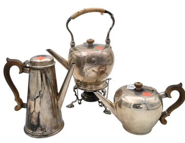 Three Piece English Sterling Silver Service