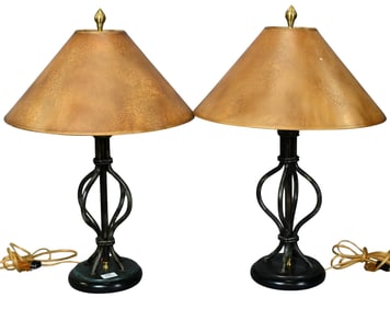 Pair of Wildwood "Cracklin' Iron" Lamps