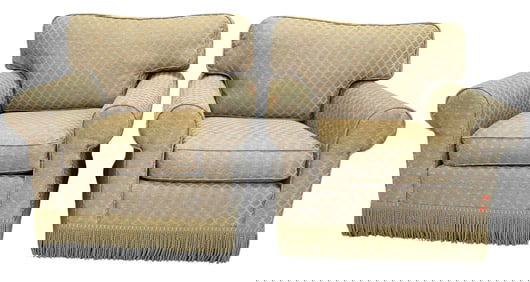 Pair of Custom Upholstered Easy Chairs