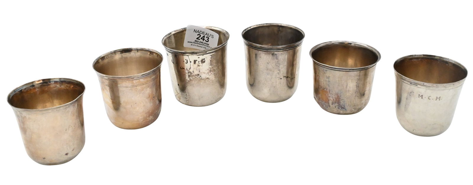 Six Late 18th/ Early 19th Century French Silver Cups (1 of 5)