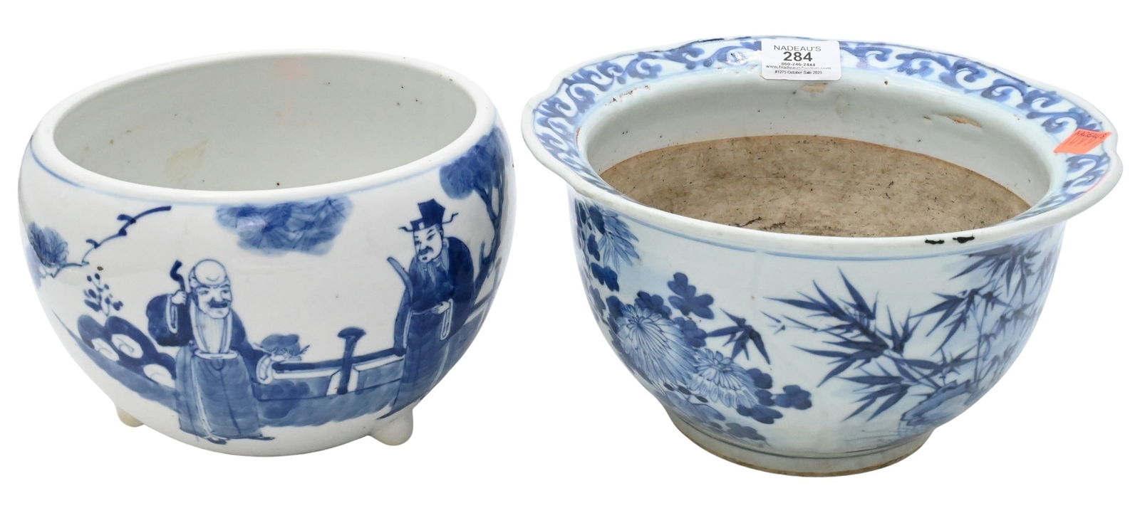 Two Chinese Blue and White Jardinieres (1 of 5)