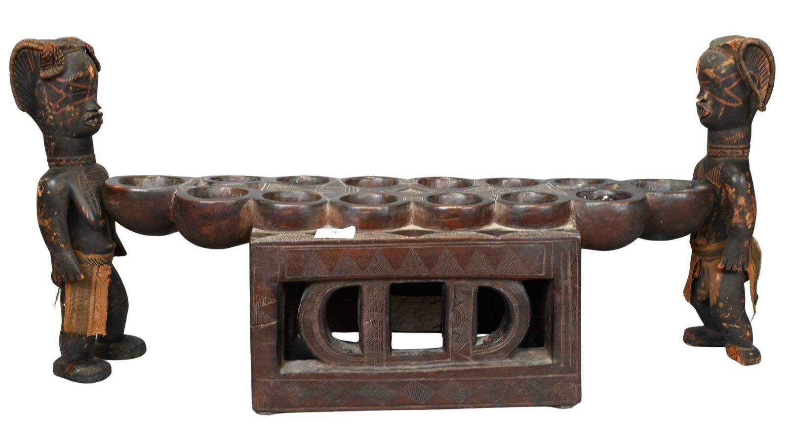 African Carved Wood Mancala Game Board (1 of 5)