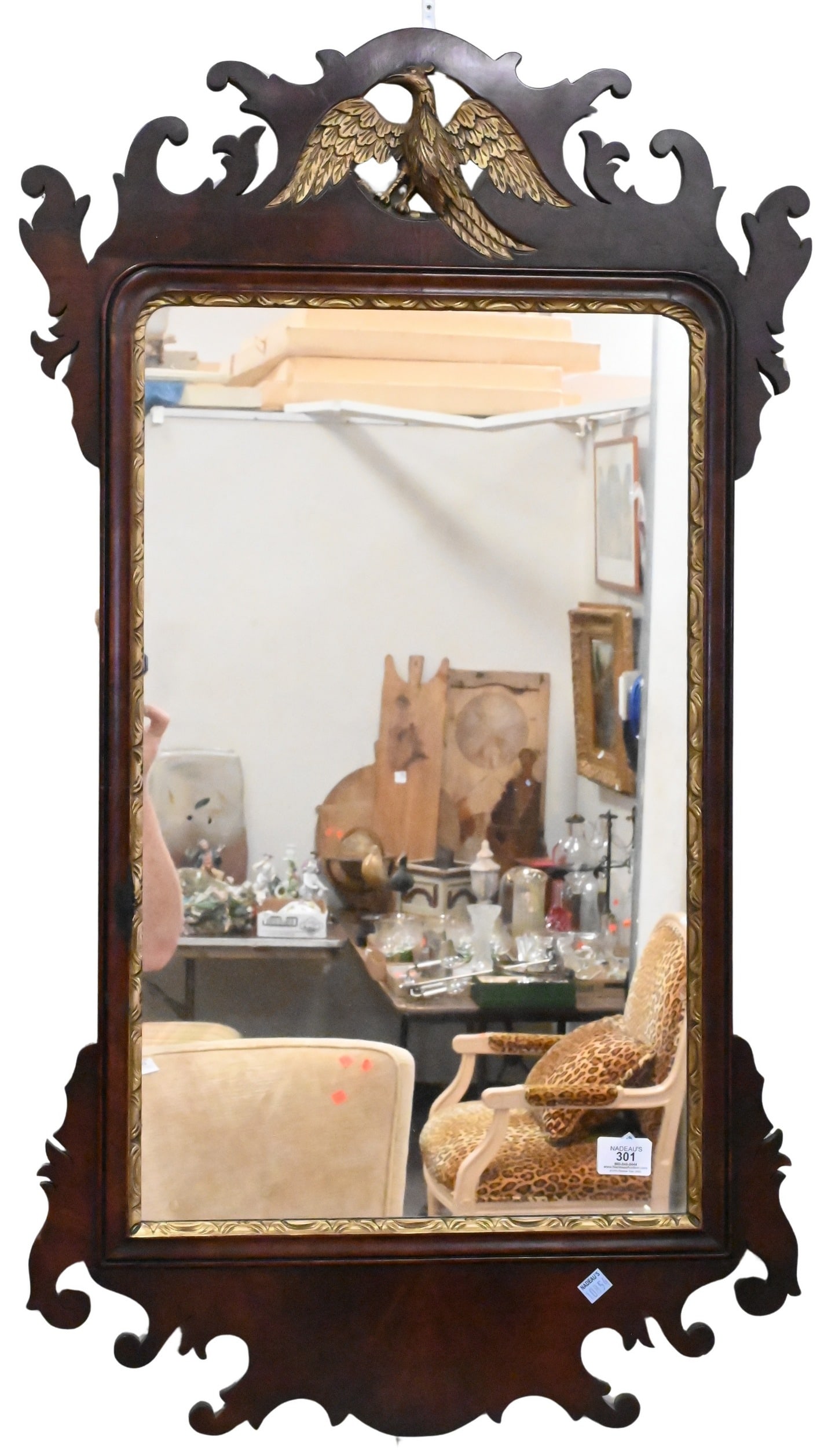 Mahogany Chippendale Style Mirror (1 of 4)