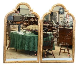 Pair of Arched Giltwood Mirrors