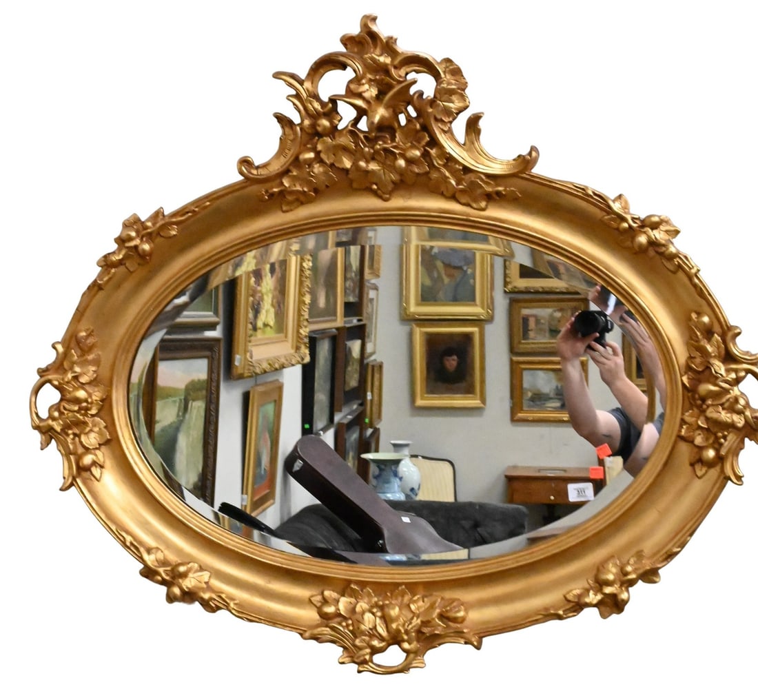 Large Decorative Oval Mirror (1 of 5)