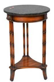Round Granite Top Side Table