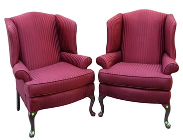 Pair of Hamilton House Upholstered Wing Back Chairs