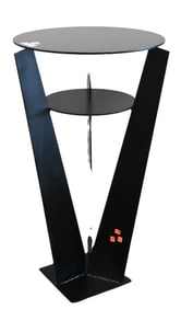 Mid-Century Modern Steel Geometric Sculpture / Pedestal