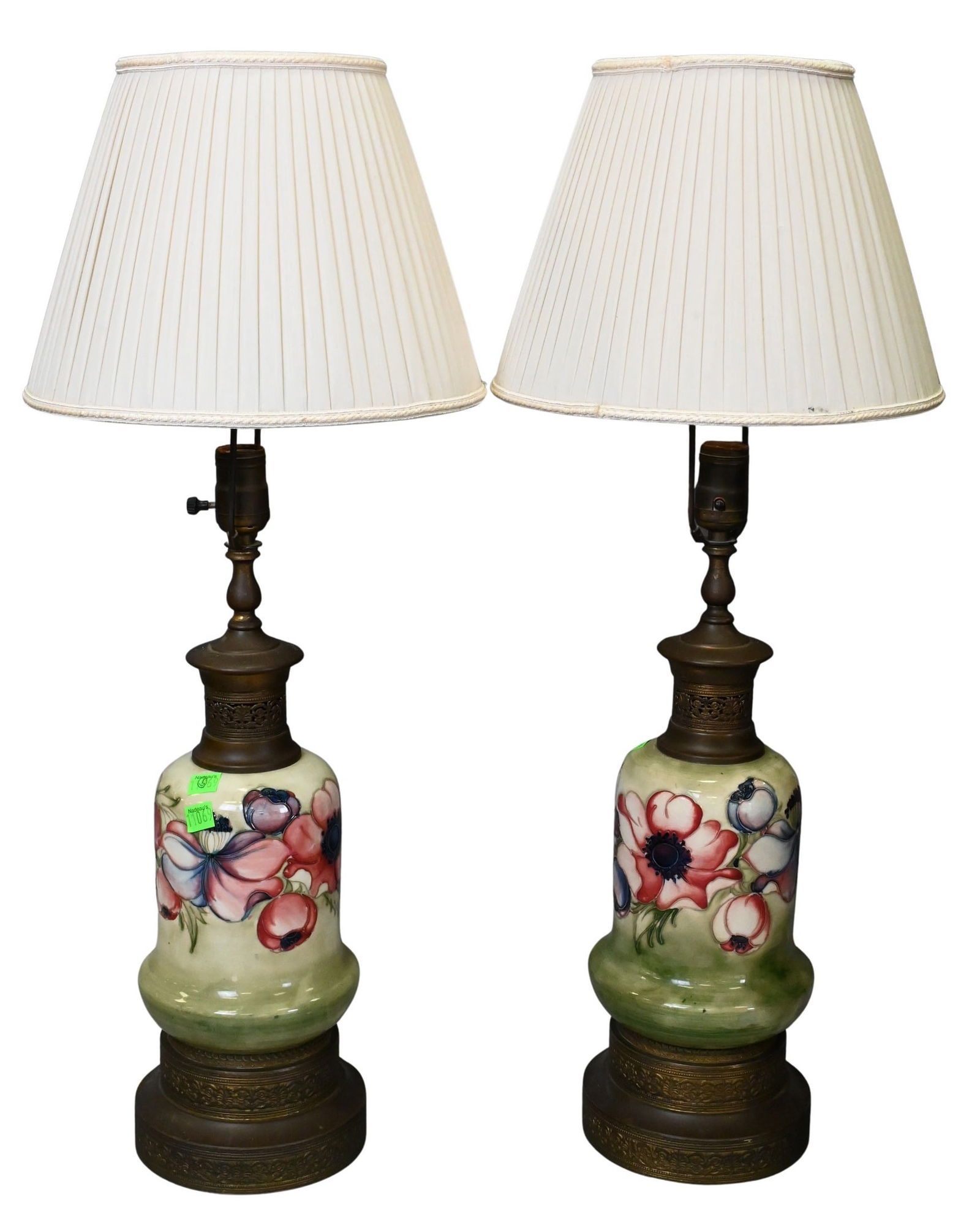 Pair of Moorcroft "Anemone" Table Lamps (1 of 5)