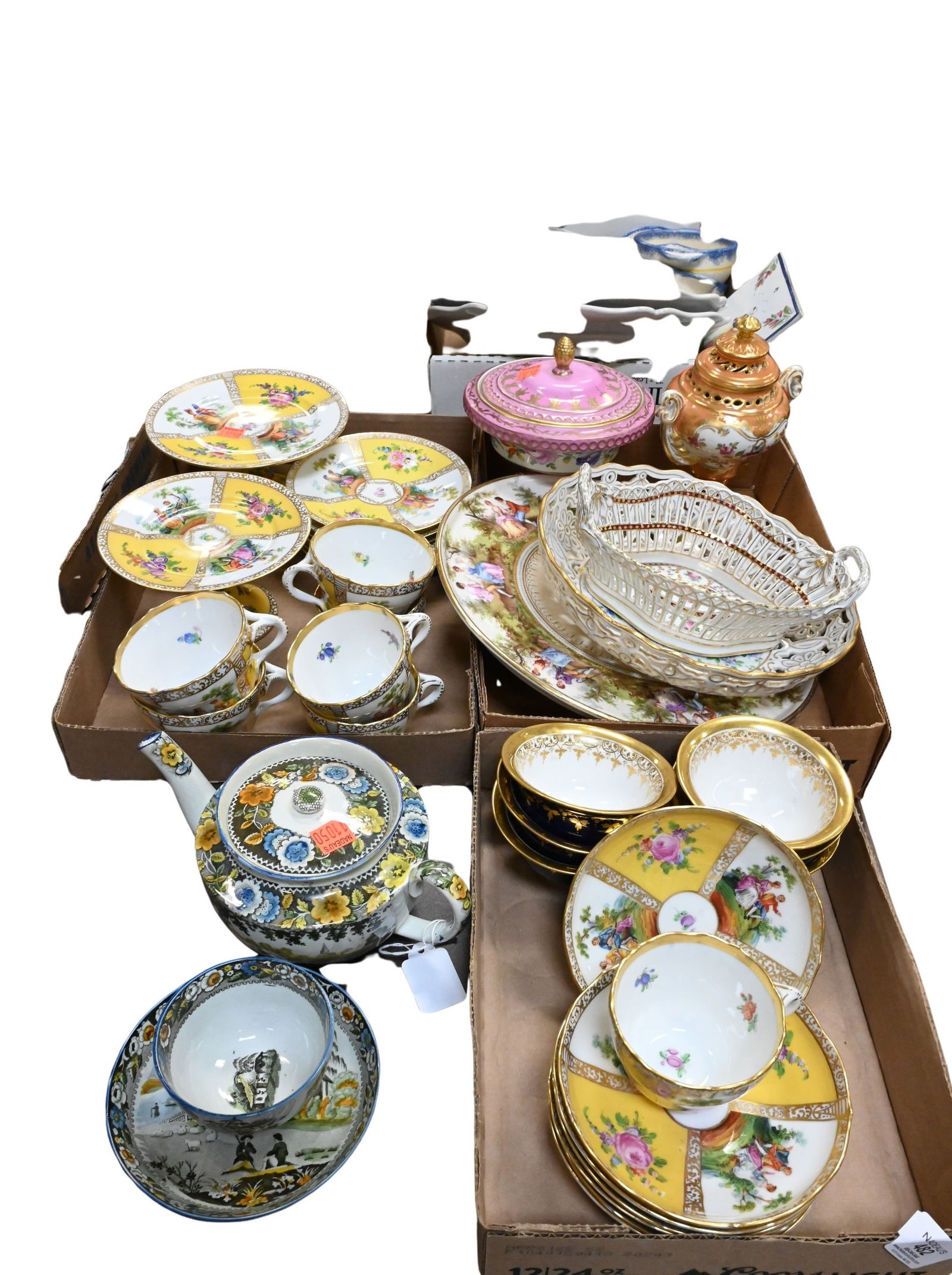 Three Tray Lots of Mostly Dresden Porcelain (1 of 6)